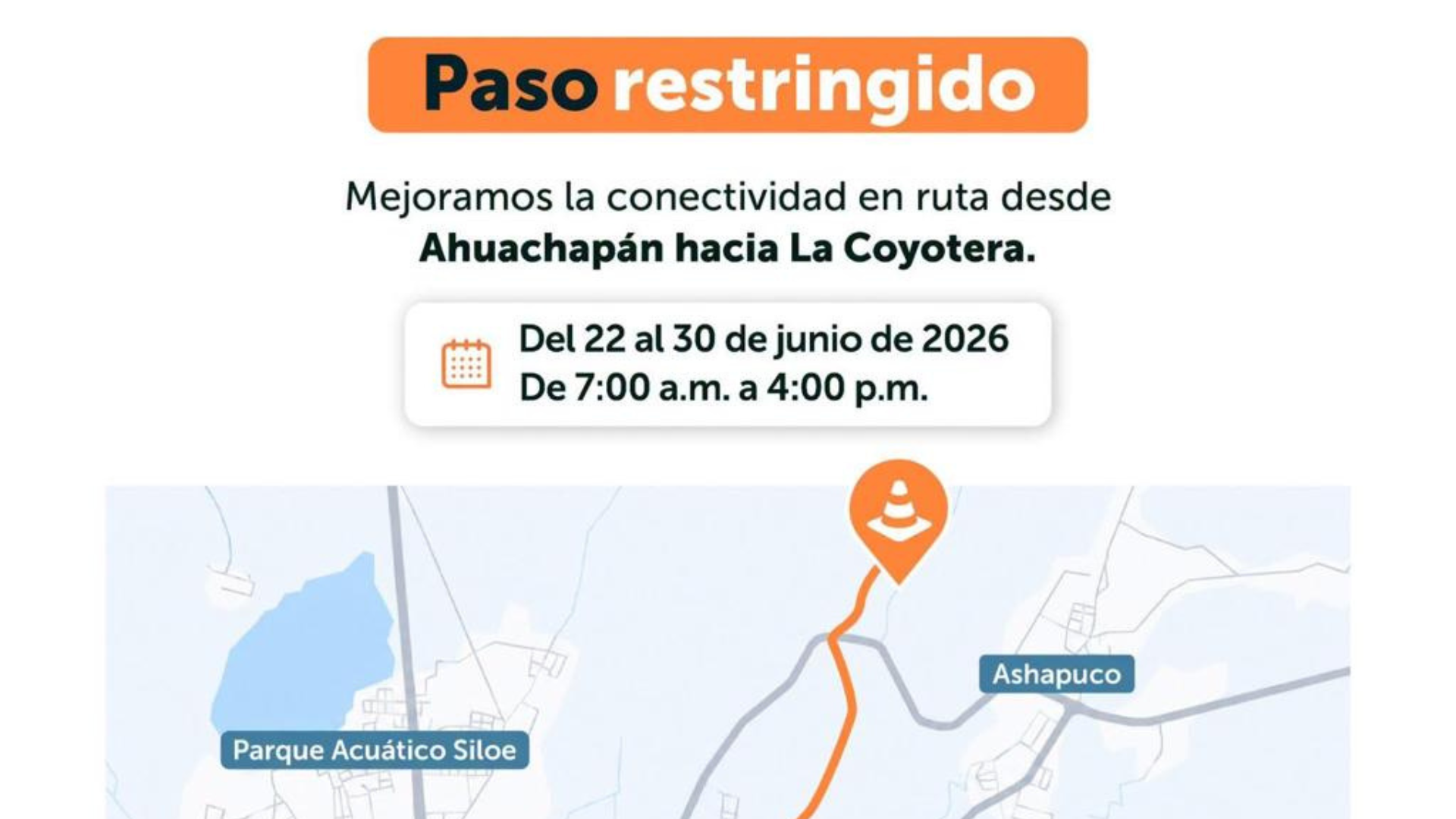 FOVIAL iniciará obras de mejoramiento en la carretera que conecta Ahuachapán con La Coyotera