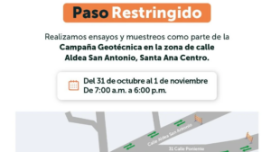 FOVIAL realizará trabajos geotécnicos en Aldea San Antonio este fin de semana